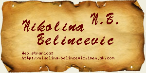 Nikolina Belinčević vizit kartica
